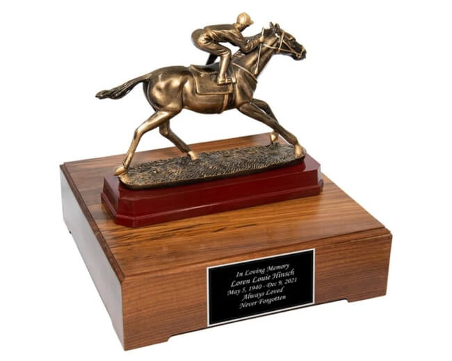 Polo Player Horse Cremation Urn