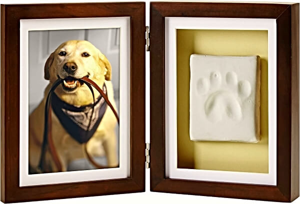 Dog and Cat Pawprint Keepsake Photo Frame with Clay Imprint Kit