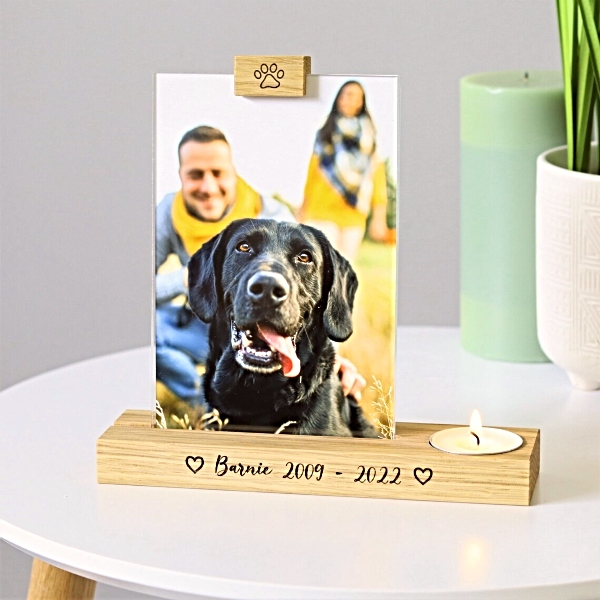 Personalised Pet Memorial Candle Holder Photo Frame