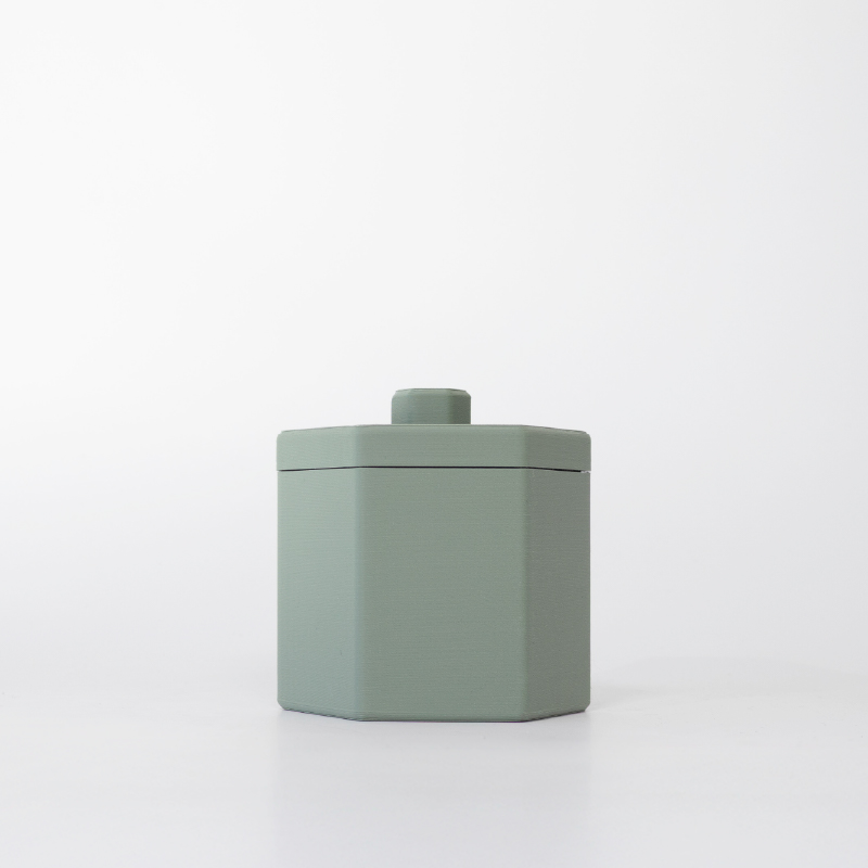 Pet Cremation Pet Urn Memorial, Pet Memorial Australia Product, Urn Contemporary Hex Sage XS