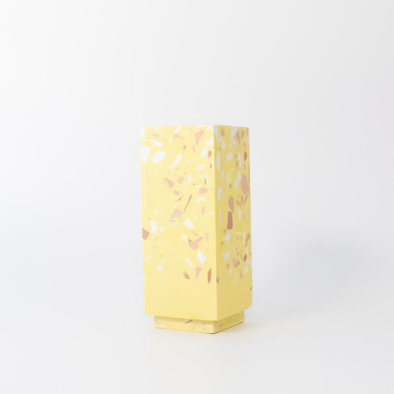 Pet Cremation Sydney Pet Urn Memorial, Pet Memorial Australia Product, Urn Terrazzo Square Lemon XS Side